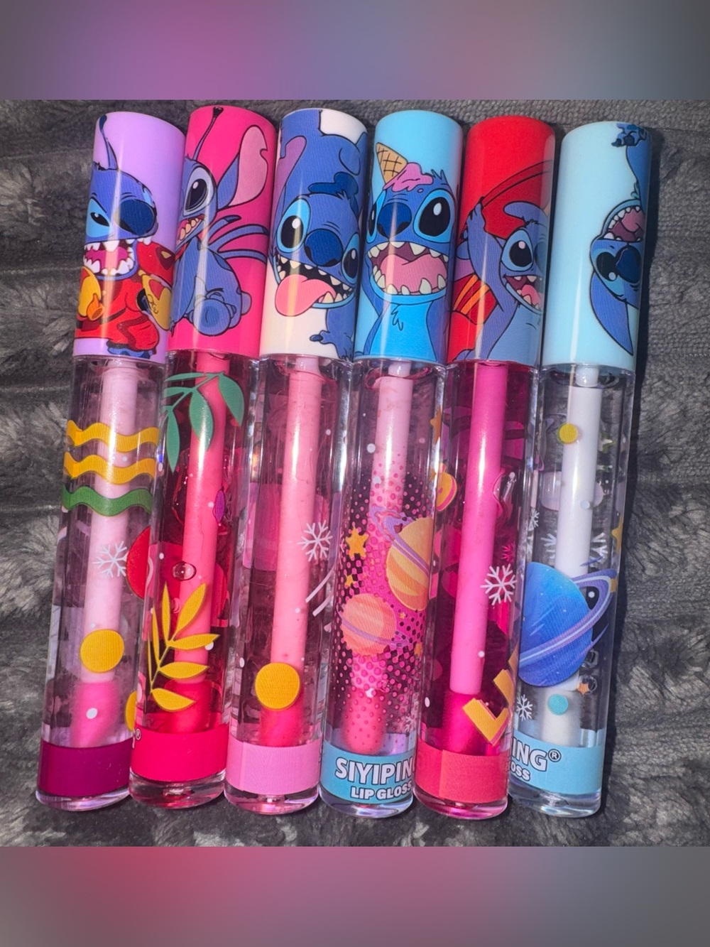 Disney Stitch SIYIPING Lip Gloss Set of 6 New No Box
